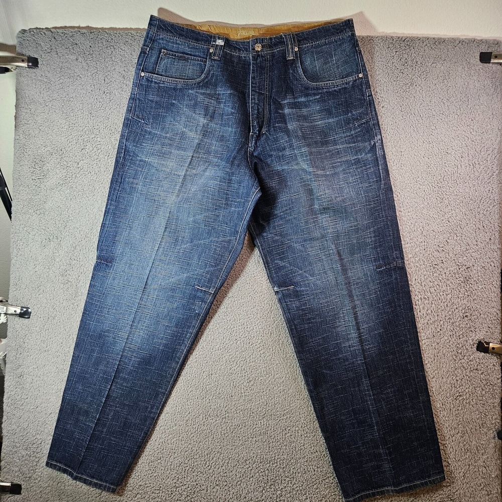 Phat Farm Jeans Men 40 x 33 Zip Fly Baggy Skater Wide-Leg Grunge Y2K‎